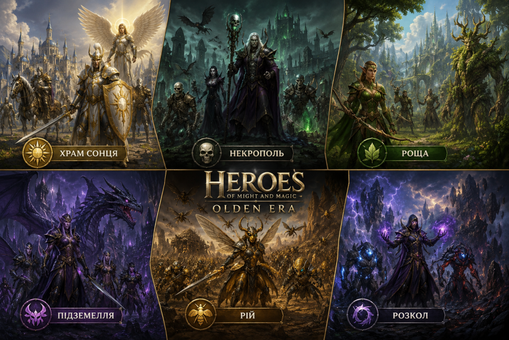 Яку фракцію обрати новачку в Heroes of Might and Magic Olden Era — Роща, Храм Сонця, Некрополь, Рій, Підземелля та Розкол
