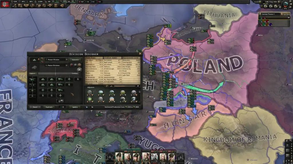 Hearts of Iron IV карта фронтов и военных операций во время Второй мировой войны