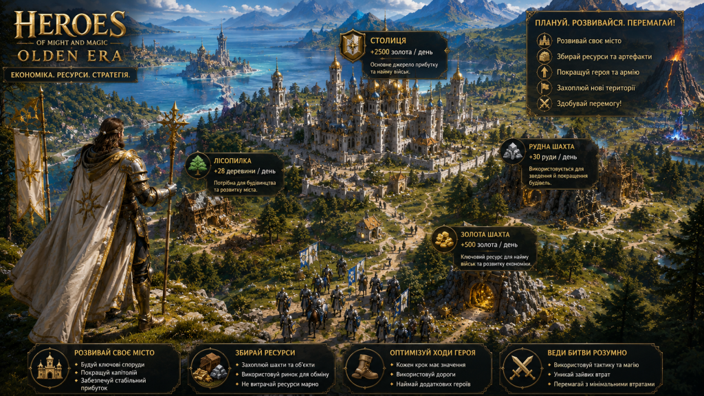 Герой Temple досліджує карту пригод у Heroes of Might and Magic Olden Era