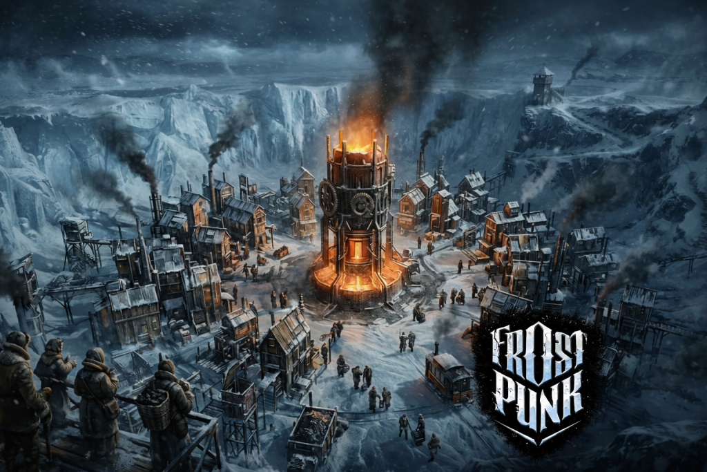 Frostpunk постапокаліптичне місто в снігу