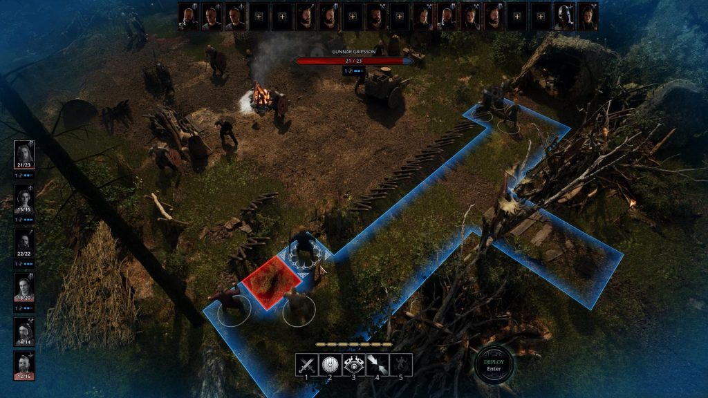 Тактичний бій у NORSE: Oath of Blood із щитовою стіною та воїнами вікінгів на полі бою