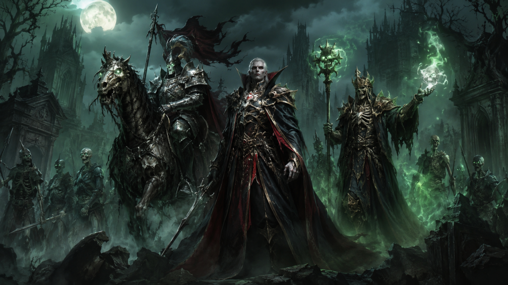 Necropolis у Heroes of Might and Magic Olden Era армія нежиті з Вампіром, Лічем та Dread Knight