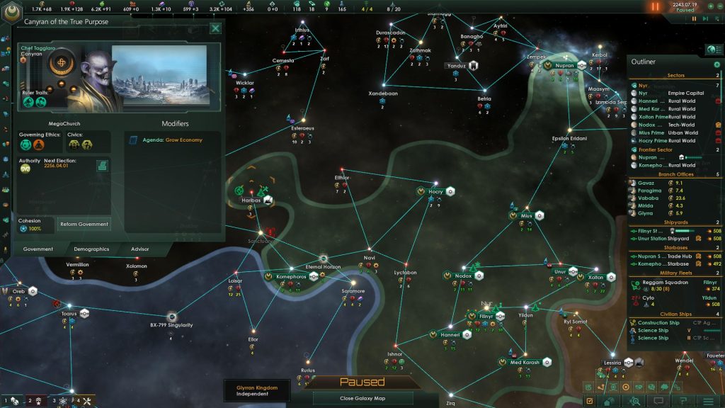 Stellaris карта галактики та управління імперією