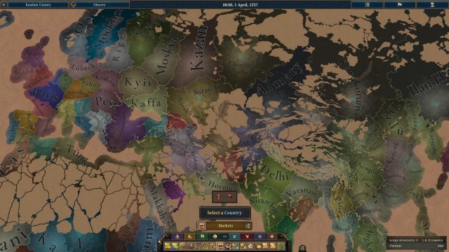 Мапа Europa Universalis V із новою системою Control, арміями та середньовічними державами