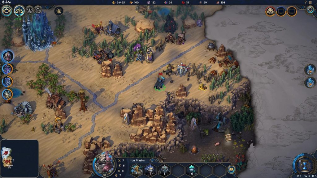 Різні типи рідної місцевості на карті пригод у Heroes of Might and Magic: Olden Era