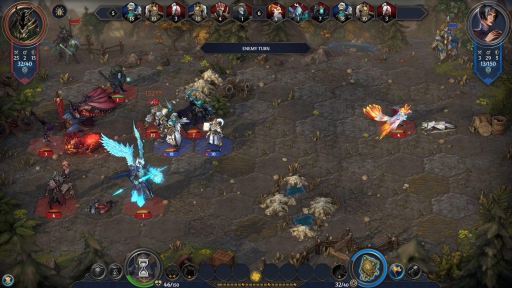Бій у Heroes of Might and Magic: Olden Era з використанням механіки Фокуса та активних здібностей
