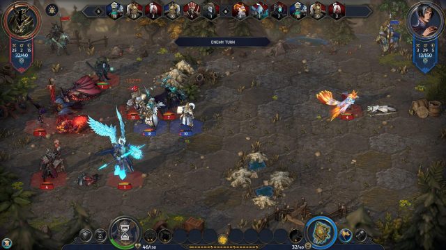 Бій у Heroes of Might and Magic: Olden Era з використанням механіки Фокуса та активних здібностей