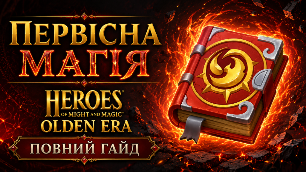 Первісна магія в Heroes of Might and Magic: Olden Era — повний гайд по школі Primal, книга вогняної магії.