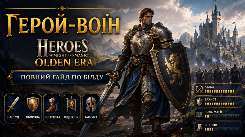 Герой-воїн у Heroes of Might and Magic: Olden Era — повний гайд по білду, навичках і розвитку персонажа.