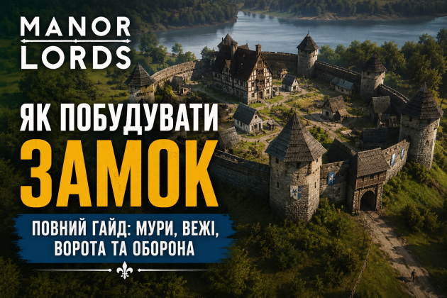 Замок у Manor Lords — мури, вежі, ворота та оборона