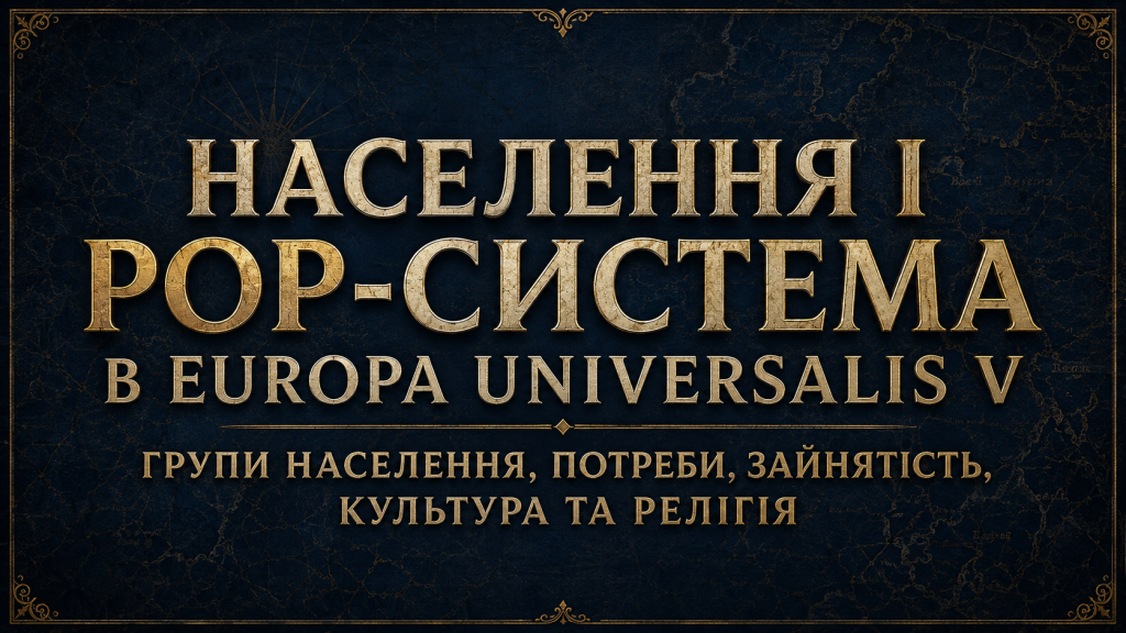 Населення і POP-система в Europa Universalis V