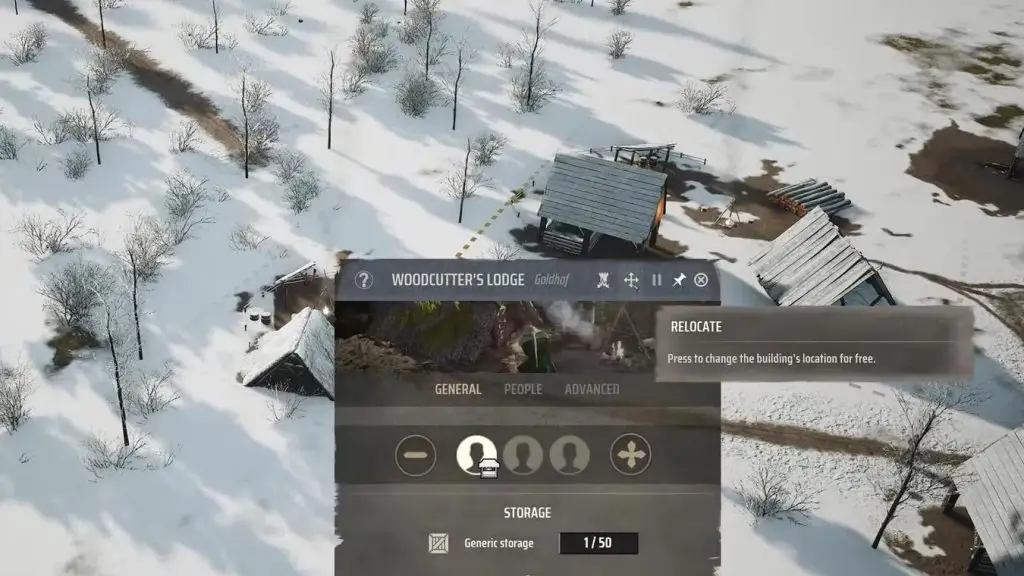 Заготівля дров у Manor Lords взимку