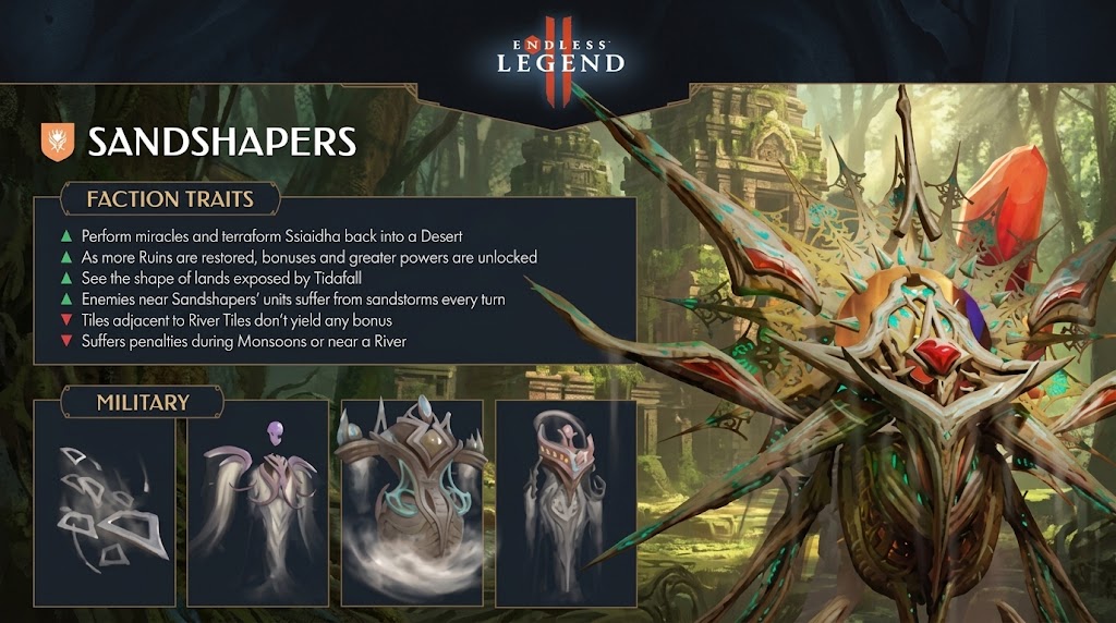 Піщані Ваятелі в ENDLESS Legend 2: фракція з пустельними воїнами, магічними здібностями та терраформуванням ландшафту