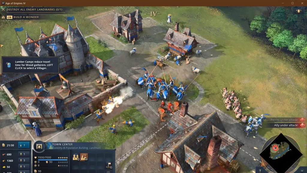 Ігровий процес Age of Empires IV з розвитком бази та армії