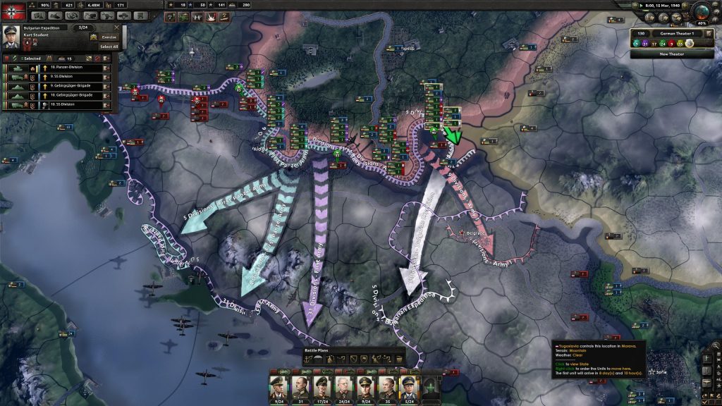 HOI4: лінія фронту та план наступу на карті