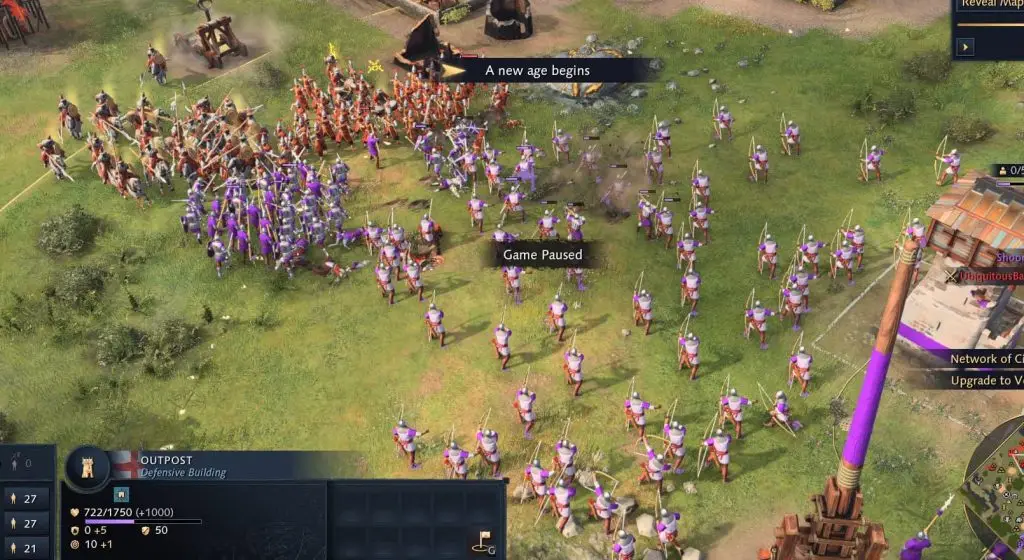 Раш в Age of Empires 4: армія лучників наступає на базу суперника