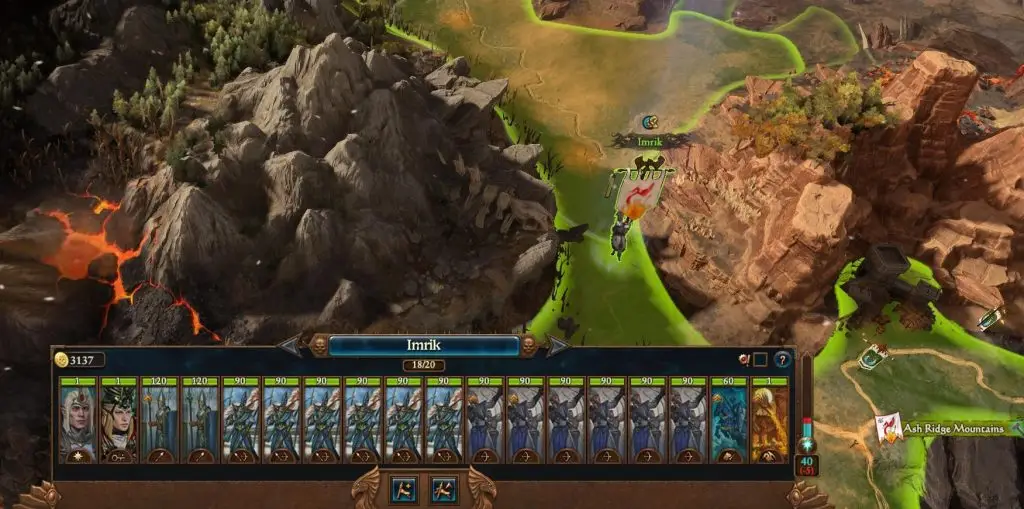 Армія легендарного лорда на стратегічній карті Total War: Warhammer III