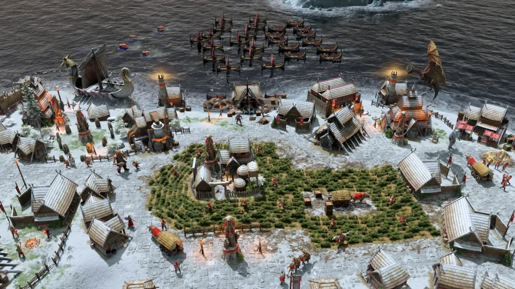 Age of Mythology: Retold — офіційний скриншот скандинавського поселення