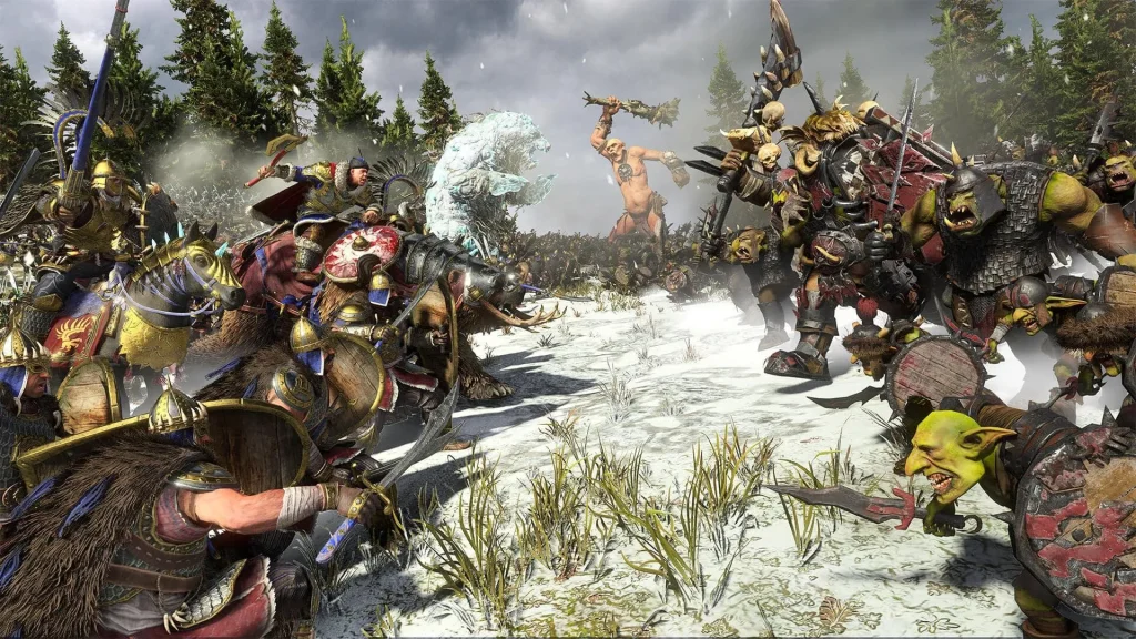Бретонський лицар веде кінну атаку проти ворожих військ у Total War: Warhammer III