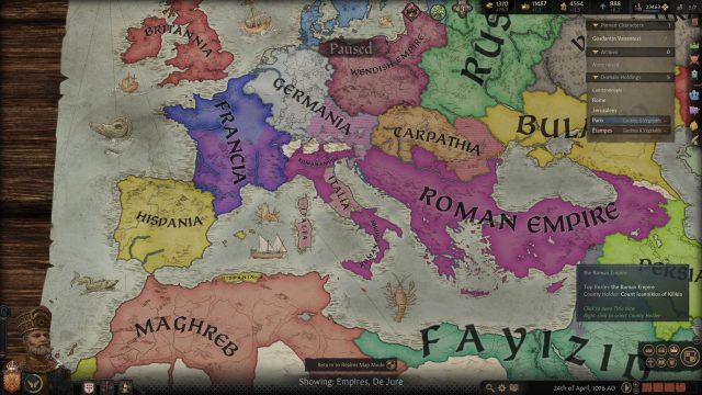 Карта імперій Європи в Crusader Kings 3