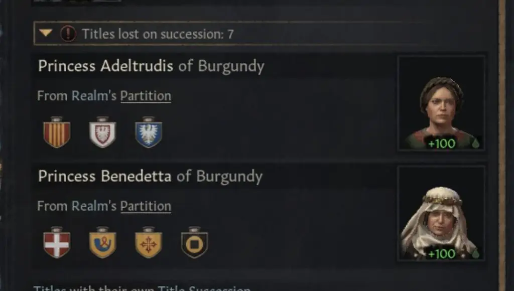 Crusader Kings 3 Confederate Partition — розподіл титулів між спадкоємцями