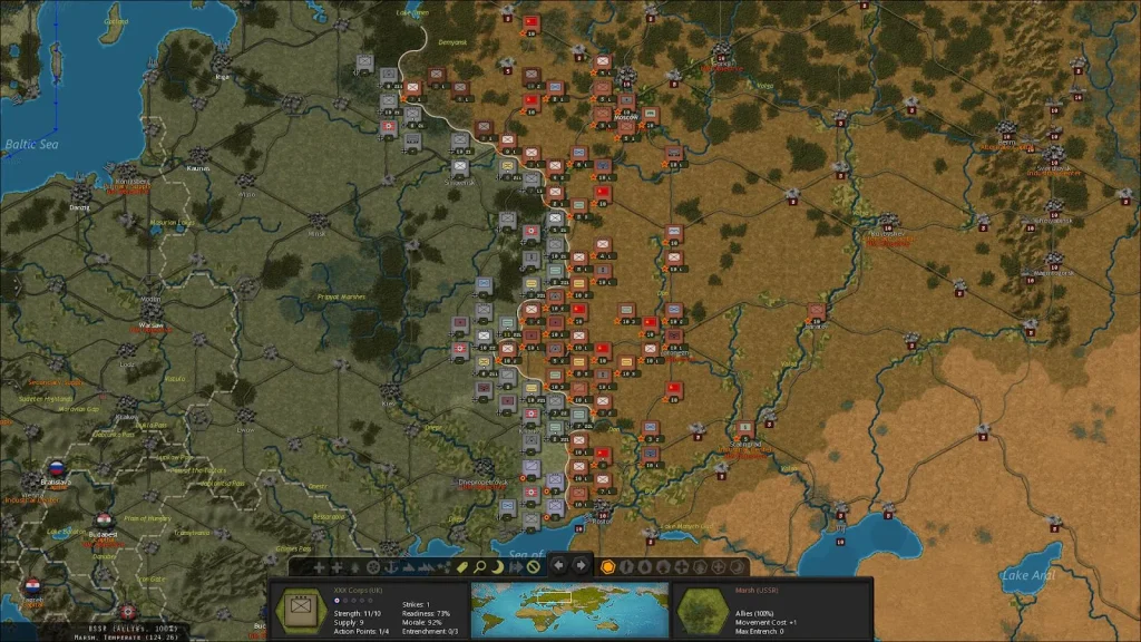 Strategic Command WWII: World at War — глобальна стратегічна карта театрів воєнних дій.