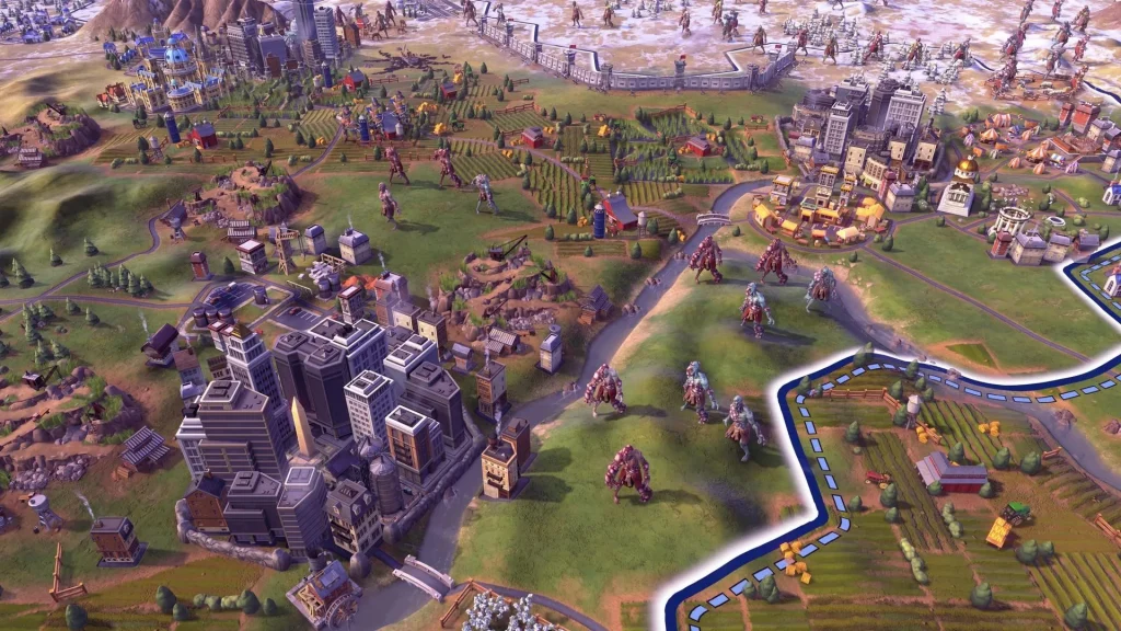 Civilization VI — покрокова стратегія з містами, військами та гексагональною картою.