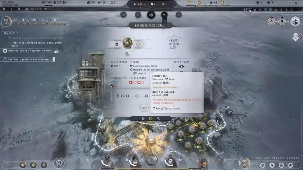 Frostpunk 2 — район виробництва їжі та керування ресурсами