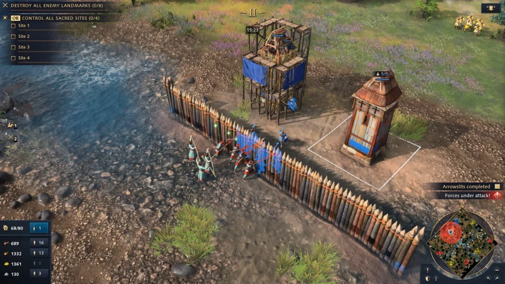 Age of Empires IV — аванпост і палісад для оборони бази